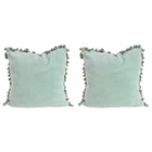 2x LVD Cushion Velvet Tassels Frost Throw Pillow Home/Lounge Decor 50cm Square