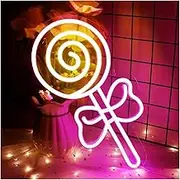 Sign Lamp Lollipop LED Neon Light Sign Dimmable for Wall Living Room Party Club Office Bar Art Candy Shop Decor 43cmх23cm