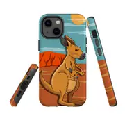 For Apple iPhone 13 mini Case, Armour Back Cover, Kangaroo Illustration