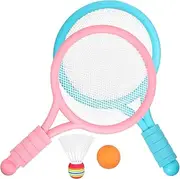 Sosoport 1 Set Badminton Set with Rackets Balls for Outdoor Sports Lightweight Durable Skid Handle for Leisure Play Parent Interaction