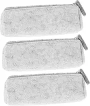 [BESPORTBLE] 3pcs Felt Eyeglass Case Soft Glasses Bag Zipper for Travel Outdoor Office Use Scratch-free Protection
