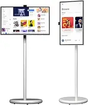 White high-Value 27-inch rotatable Smart TV, Android 13 Ultra-Thin Tablet with 1920 * 1080 high-Resolution Touch Screen, 6G+128G RAM, Built-in Hidden 8MP Beauty Camera