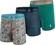 [Volcom] Mens Boxer Briefs 3 Pack Poly Spandex Performance Boxer Briefs Underwear