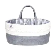 * Baby Diaper Caddy Organizer - Stylish Rope Nursery Storage Bin NIP. B