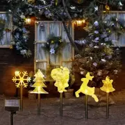 5PCS Solar Christmas Stake Light Reindeer Snowflake Santa Claus Lamp Decor