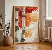 Birch Tree Painting Nature Inspired Wall Art Print Japandi Style Watercolor Birch Tree Art Dopamine Decor Bedroom Living Dining Room