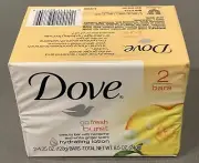 2 Bars of Dove Go Fresh Burst Nectarine & White Ginger Bar Soap - Discontinued