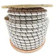 WHITE WITH BLACK TRACER 5/8" BUNGEE CORD 100' LENGHT