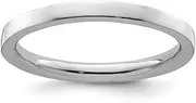 [Stackable Expressions] 925 Sterling Silver Stackable Rhodium Polished Ring Size 5-Stackable-Ring for Women