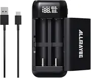 18650 Battery Charger with Output Function, XTAR PC2 USB C High-Speed Charger for 3.7V/3.6V Li-ion Rechargeable Battery 18650/18700/20700/21700 Lithium Batteries (Black)