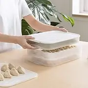 Poeland Food Storage Containers Dumpling Organizer Transparent Food Storage Box for Kitchen and Fridge