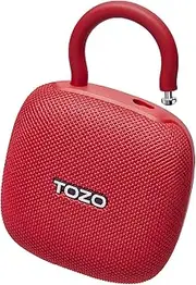 [TOZO] PE1 Portable Bluetooth Speakers with Adjustable Carabiner, Mini Bluetooth Wireless Shower Speaker with IPX8 Waterproof, 32H Playtime Punchy Bass Audio Speaker for Home, Outdoor and Travel, Red