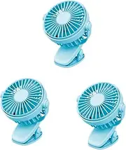 Vaguelly 3pcs Portable Clip Fan Light Small Fan for Stroller Desk Quiet Low Noise