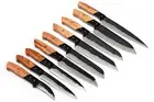 Handmade Carbon Steel Chef knife Set | OLIVE WOOD & BULL HORN