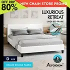 ALFORDSON Bed Frame Double Mattress Base Wooden Platform Boucle Fabric White
