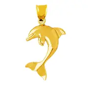 14K Gold 28MM Dolphin Pendant
