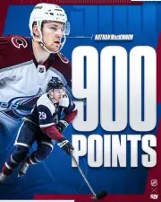 Nathan MacKinnon 900 Career Points Collage Colorado Avalanche 8x10 NHL Photo