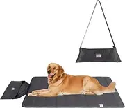GDGZJJD Portable Waterproof Dog Mat - Foldable Pet Bed for Indoor & Outdoor Use - Ideal for Travel, Camping, and Training - 39"x28" with Carry Bag - Durable, Washable, Lightweight （Grey
