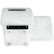 2x HeavyDuty Wheels Clip Lock Storage Box Container Plastic Tub Bin Organiser
