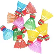 Kisangel 12pcs Kids Shuttlecocks Colorful Shuttlecocks Birdies Air Badminton Shuttle Training Badminton Balls Nylon Badminton Shuttlecock Light Weight Badminton Bulk Child Rainbow Ball