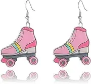 MALOYANVE Roller Skate Earrings for Women Girls Personalized Funny Acrylic Sport Athletic Earrings Sport Skater Charm Jewelry Roller Derby Team Gifts Roller Lovers Gifts