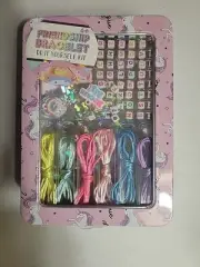 Friendship Bracelet DIY Kit With Reusable Unicorn See Through Top Tin (T73)