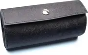 Weekly Pill Organizer 2 Times a Day Large Daily Medicine Box with PU Leather Case Pill Container (Black+Black)