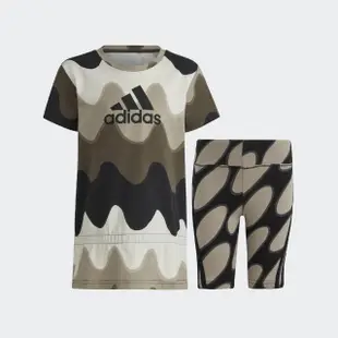 【adidas 官方旗艦】MARIMEKKO 運動套裝 短袖/緊身褲 童裝 IC3666