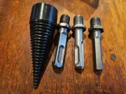 4Pcs Firewood Splitter Drill Bit Set High Speed Wood Splitting Screw Cone Driver