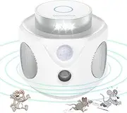 Ultrasonic Mouse Repellent, 360° Rat Repellent, Ultrasonic Pest Repeller with LED, Ultrasonic Against Rats for Cockroaches, Mice, Flies, Mosquitoes, Spiders, Harmless