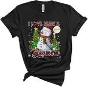 [Generic] I Love Being A Stepmom, Joyful Red Plaid Christmas Snowman, Matching X-mas Pajama Family Group Unisex T-Shirt