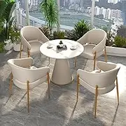 Office Reception Room Club Table and Chair Set,Negotiation Table and Chair Set,Coffee Kitchen Round Dining Table Set, Small Conference Room Tables,Space-Saving (Color : 6, Size : 27.5"/70cm)