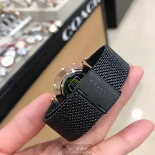 COACH手錶, 男女通用錶 42mm 玫瑰金圓形精鋼錶殼 黑色簡約, 中二針顯示錶面款 CH00077