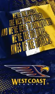 West Coast Eagles Official AFL Blank Musical Excerpt of Team Song Greeting Card