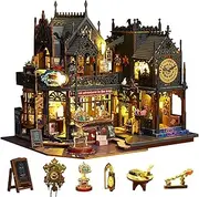 Yoyoom DIY Miniature House Kit, Tiny House Kit with Dust Proof Cover & Small Tools, Wooden Mini Dollhouse Kit Book Nook Kit for Teen Adult, Wooden Crafts Mini Model Magic Kit, Home Decor