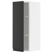 METOD wall cabinet with shelves, white/Upplöv matt anthracite, 30x37x80 cm