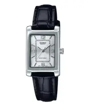 Casio Analog Leather Strap Silver Dial Quartz LTP-1234LL-7A Womens Ladies Watch