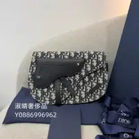 在飛比找蝦皮購物優惠-二手精品 Dior 迪奧 saddle 老花刺繡 馬鞍腰包 