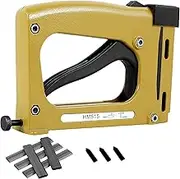 KNFFSAAJL Picture Framing Point Driver Aluminum Alloy Hand Picture Frame Tool with 1000 Nails Lightweight Point Nail Tacker Adjustable Photo Frame Backing Nailer for Picture Frame(Yellow)