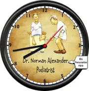 Personalized Name Foot Doctor Physician Office Feet Podiatrist Wall Sign Clock