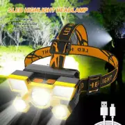 1-5PK COB Headlamp Rechargeable Torch Head Light 750000LM Flashlight Waterproof
