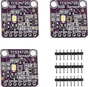 PAMEENCOS 3pcs TCS34725 Color Sensor RGB Development Board Module, TCS34725 RGB Light Color Sensor Colour Recognition Module Bright, Light Detecter GY-TCS34725 for Arduino, with IR Filter and LED