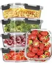 CEKEE Glass Meal Prep Containers with Lids, 5 Pack 36 OZ Glass