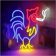 Hanging Art Neon Signs Rooster Neon Sign Chicken LED Light for Wall Decor Animal Lamp Room Birthday Party Aesthetic Decoration Illuminated USB Powered 28.88cm×37cm
