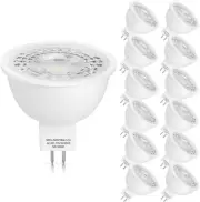 Reliable 12-Pack MR16 5W LED Lights, 5000K Daylight White for Indoor/Outdoor Use