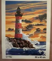 needlepoin tapestry gobelin canvas only 30x40 cm Light House