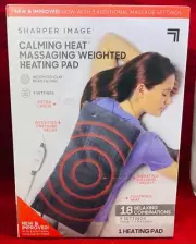 SHARPER IMAGE Weighted Heating Pad Massaging Calming Heat Vibration 4lb 12x24