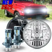 Pair 7" Round LED Headlights Chrome Hi/Lo Beam DRL For 1986-1995 Suzuki Samurai (for: Suzuki)