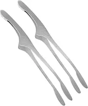 Set of 2 BBQ Tweezers Stainless Steel Food Clips Serving Tongs for Steak Accessory