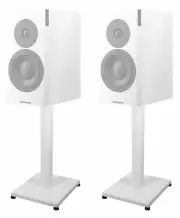 (2) White 21” Steel Stands For Dynaudio Focus 20 XD Bookshelf Speakers